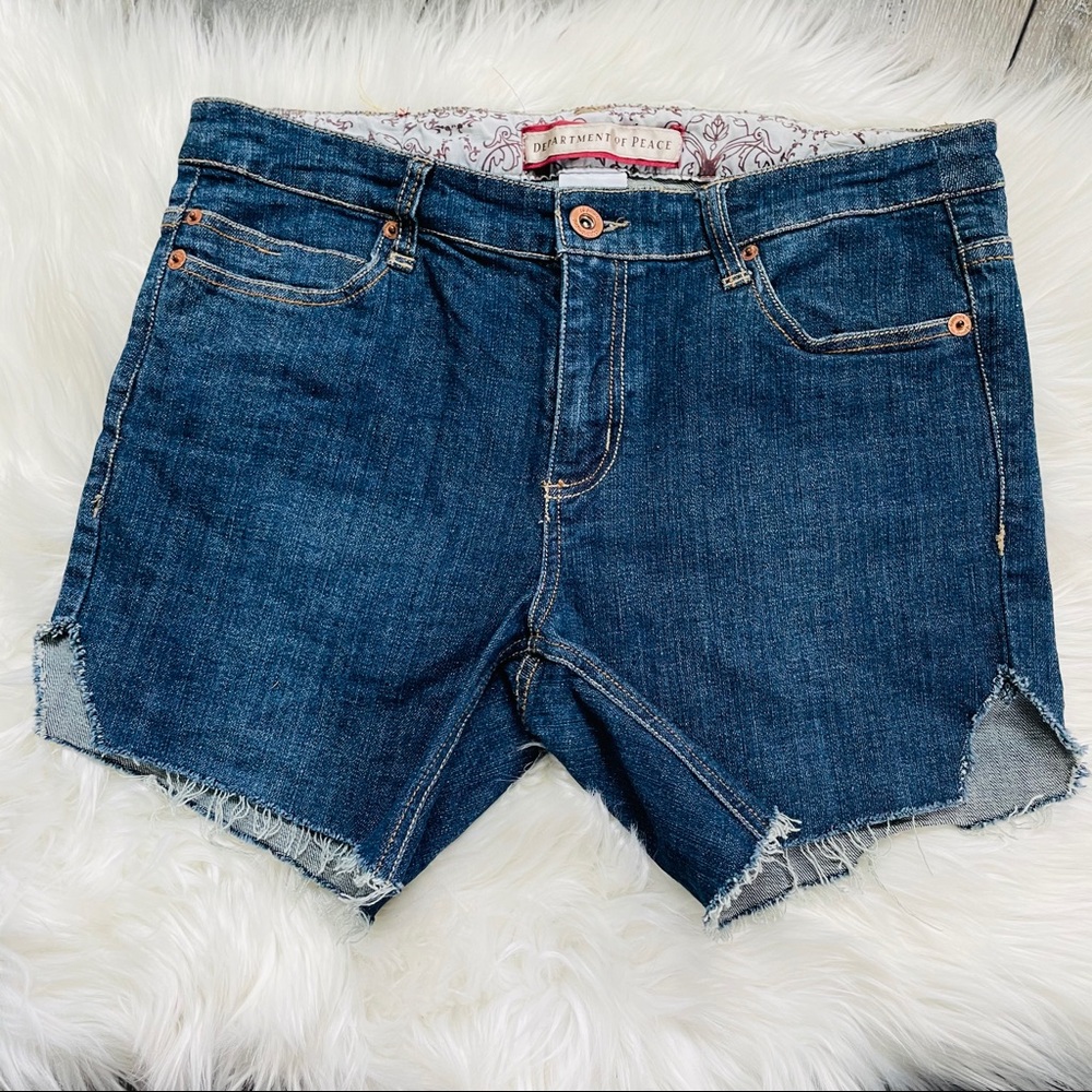 Department of Peace denim shorts cut off raw hem